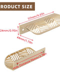 Leaf Shaped Cabinet Pulls 2 Pack Curved Hollow Gold Leaf Drawer Handles In Zinc Alloy With 96mm Hole Spacing Product Size Details