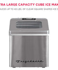 Big Capacity Clear Ice Maker For Home Bar 40 Lbs Output Stainless Steel Creates Crystal Clear Square Ice Cubes Fast For Beers Sodas And Cocktails A Game Changer Countertop Ice Machine front view