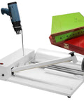 TYBJLXF Heat Sealing Shrink Wrap Machine With Tackler Gun Bundle displayed with red and green sealed boxes, showcasing POF film and gun.