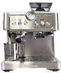 Kickstart Your Daily Grind With This Automatic Espresso Machine Featuring A Built In Bean Grinder Milk Frother And Hassle Free Auto Cleanup For Top Shelf Barista Style Lattes Right At Home Today, stainless steel design with controls.