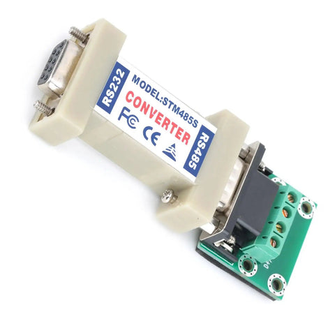 Heavy Duty RS232 To RS485 Serial Converter Adapter with RS232 and RS485 connections for industrial automation use.