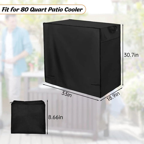 Patio Cooler Cart Cover Fits Most 80 Quart Rolling Carts Waterproof And Dustproof Outdoor Shield For Outdoor Bar Carts Weatherproof Protection 33L By 19W By 31H Inches Includes Storage Bag