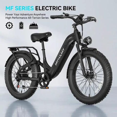 Powerful 2000W Peak Electric Mountain Bike With 864Wh Battery And Step Through Frame Delivers 40 To 80 Mile Range On Fat Tires