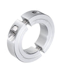 Double Split Shaft Collar Clamp For One And Quarter Inch Shaft Two Piece Aluminum Alloy Clamp With Two And One Sixteenth Inch Outer Diameter And One Half Inch Thickness Set Screw Lock For Secure Precise Positioning, split aluminum collar