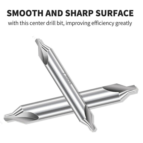 Center Drill Bits Set Built Tough With High Speed Steel, 7 Pc 60 Degree Countersink Tool Kit For Lathe Metalworking