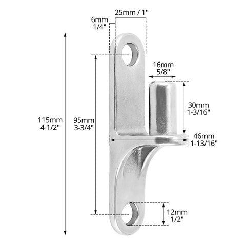 Two Pack 304 Stainless Steel Chain Link Gate Hinges With Five Eighth Inch Hinge Pin For Fence Farm And Barn Gates Wall Plate Hinges