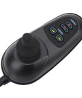 Electric Wheelchair Controller 24V DC With Brush Joystick And Brake Connector, black ABS shell, close-up view