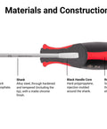 Three Eighths Inch Slotted Screwdriver With Four Inch Shank, Snappy Turning And High Torque Tri Lobe Handle With Soft Overmold Grip