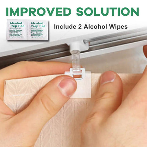 Vertical Blinds Repair Kit 64 Piece Set Featuring 40 Tabs 12 Stems And 12 Gear Combs Fits 3 Or 5 Inch Vanes showing use of adhesive tab.