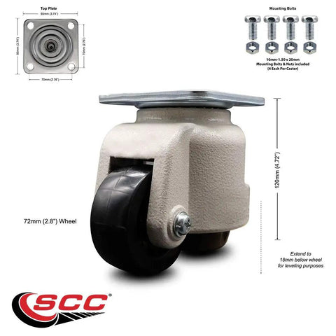 Smooth Operator Nylon Swivel Caster With 2.83 Inch Black Wheel For Quick Floor Leveling And Rock Solid Light Duty Setup Featuring 1100 Pound Weight Capacity And Zero Hassle Mount