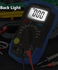 Capacitor Tester And Digital Multimeter Capacitance Meter 200pF To 20mF Handheld With Backlight Data Hold Pro Grade GC-36D