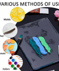 Gel Printing Plate 17.5x12.6cm for Monoprinting with paint and tools, featuring clear silicone reusable plate for card making and crafts.