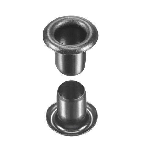 Must-Have Copper Grommets Eyelets With Washers Kit 8x4x7mm Chrome Plated close-up, black corrosion-resistant set