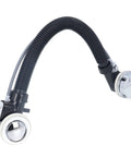 Aramox Bathtub Overflow Drainer Plastic Overflow Drain Pipe 65cm Concealed with flexible black hose and chrome fittings.