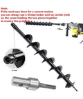 Round Shank Hammers Adapter With Two Slots Drill Bit Shaft Arbor Connector for Earth Auger Head Power Tools attached to auger.