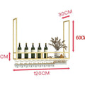 Ceiling Mount Wine Glass Rack With Bottle Holder And Solid Wood Shelf Dope Overhead Storage For Bar Kitchen Living Room