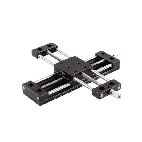 Manual XY Axis Linear Stage Sliding Table With Micrometer Fine Tune Aluminum Guide Plate 20mm And 80mm Travel Options