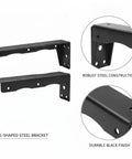 Sturdy Black L Shaped Shelf Bracket For Floating Shelves Wall Mount Hardware Made From Cold Rolled Steel with black finish detail