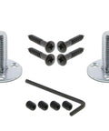 Installation hardware for Deco Plate Double Dummy Waldorf Black Door Knob Set in Timeless Bronze with Solid Forged Brass Plates