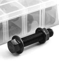 Heavy Duty Flanged Bolts And Nuts Kit Black Alloy Steel Grade 10.9 showcasing M10 bolt and nut with black oxide finish