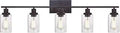Five Light Industrial Wall Sconce Vanity Lights with Oil Rubbed Bronze Finish and Clear Glass Versatile Bathroom Living Room Kitchen Sconce