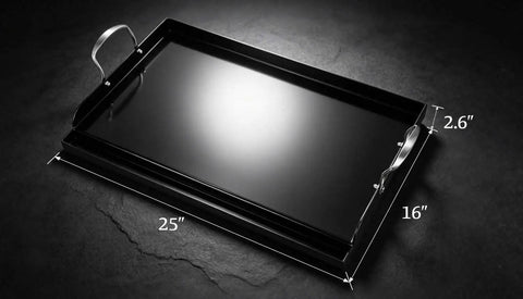 Grillin Ready 25 Inch By 16 Inch Cast Iron Griddle For Gas Grills With Nanoceramic Nonstick Coating Pre Seasoned Flat Top Plate