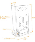 Built Like A Tank Garage Door Bottom Lift Brackets For Seven Sixteenth Inch Roller Stem Heavy Duty Galvanized Steel technical dimensions.