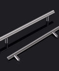 25 Pack Solid Stainless Steel Cabinet Pulls Satin Nickel Euro Style T Bar Drawer Handles Dresser Center 7-9/16 In Overall Length 10 In
