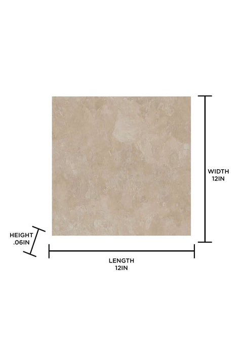 Canyon Peel And Stick Floor Tiles Brown Stone Look, 12x12 in size dimensions, textured low lustre finish, durable and washable vinyl