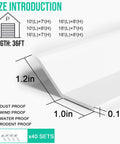 Heavy Duty Garage Door Seal Top And Sides 36Ft White Flexible TPE Self Adhesive Weather Stripping Kit with size dimensions