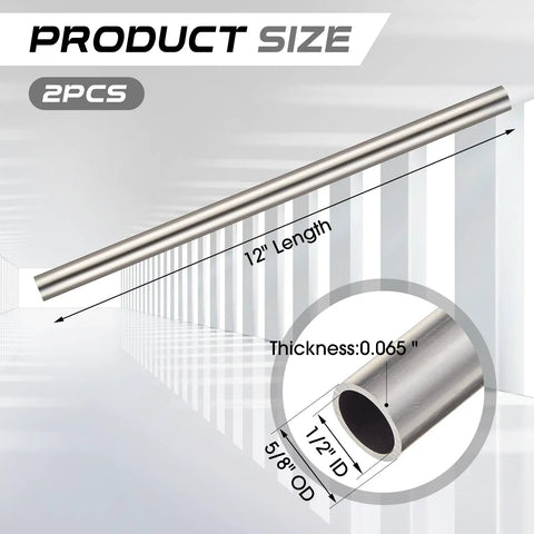 Diagram of Two Pack Five Eighths Inch Outer Diameter Cold Rolled Steel Tube Seamless Round Tubing For Industrial And Automotive Projects