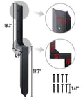 2 Pack Fence Post Repair Kit With Heavy Duty Steel Ground Spikes for quick fixing of 4x4 and 6x6 wood posts, dimensions shown.