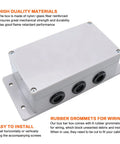 Heavy Duty 500A Bus Bar Tin Plated Copper Junction Block with six M8 studs and rubber grommets for easy wiring.