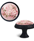Crystal Glass Cabinet Knobs 6 Pack With Dope Cherry Blossom Mural Motif Inspired By Traditional Chinese Painting
