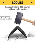 Rock Solid 2X4 Galvanized Corner Braces Heavy Duty L Bracket built tough shown with hammer demonstration for durability.