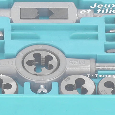 Top Tier Metric Tap And Die Set With Insane 60HRC Hardness Made From Premium Alloy Steel Perfect For Precision CNC Metal Work Whether You Need Coarse Or Fine Threads This Ultimate Hand Tool Kit Is A Total Game Changer For Any Serious Fabricator Who Wants, M25 die in teal case