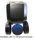 Ride Ready Electric Bike Front Light Mount On Handlebar With 3 Pin Female Waterproof Connector LED Headlight For 24V 36V 48V 60V Ebike Controllers All Weather Durable Bike Light With Yellow Plug, headlight with horn function