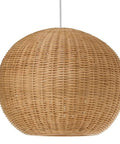 Handwoven Wicker Ball Pendant Light 18 Inch Ceiling Fixture With Adjustable Cord Natural Finish Creates Cozy Warm Glow For Living Room