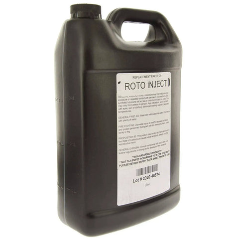 Side view of Palasyn 45 1 Gallon Compressor Oil For Industrial Air Systems Replacement Lubricant in a black container with label.