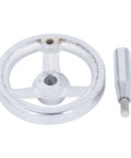 Lathe Hand Wheel 100mm 3 Spoke With Revolving Handle Cast Iron Chrome Plated For Milling Lathe And Grinding Machines.