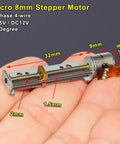 Precision 8mm Stepper Motor With Smooth Screw Shaft Linear Actuator For Robots And Diy Builds held in hand, showcasing size and details.