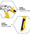 Crimping Tool Hand Seamer Bending Pliers For Ductwork And Sheet Metal with ergonomic slip-resistant handle, close-up view