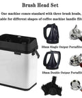 Pro Grade Portable Electric Portafilter Cleaning Machine And Espresso Knock Box With Triple Scrapers Plus Brush Head for various filters.