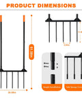 Dimensions of Broad Fork Garden Tool With Ergonomic Design For Farms And Home Gardens, Easy Soil Turning And Weeding, 5 Tine Hand Cultivator
