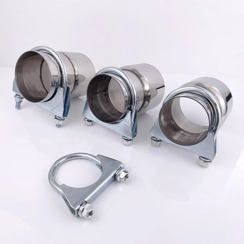 Heavy Duty Exhaust U Clamps Saddle Style for 3 Inch Exhaust Pipe Fit 3 Inch Outer Diameter Pack of 2 Stainless Steel U Bolt Clamp
