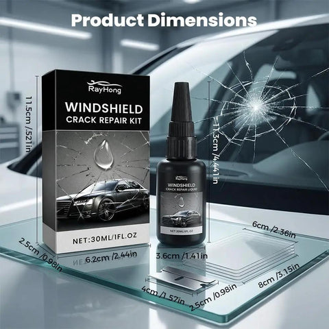 Ultimate Windshield Crack Repair Kit With 30ml Glass Repair Liquid 4 Step DIY Quick Fix Includes Towel Blade And 5 Curing Films