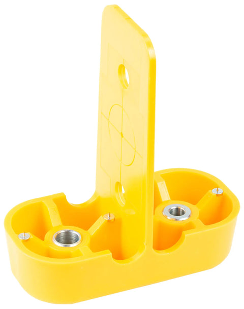 Ultimate Railbolt Drill Guide For Stair Handrails Installation Jig in yellow plastic with dual metal inserts