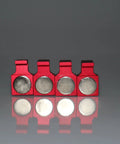 4 Pack Magnetic Parallel Keepers For Vise Jaws And CNC Setups Red, Heavy Duty Machinist Tools, Kurt Compatible Magnetic Retainers close-up
