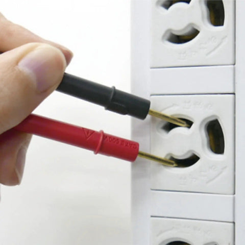 Testing socket with Card Size HiTester And Digital Multimeter With 41.99 Megaohms Resistance 500 Volts AC DC Range leads