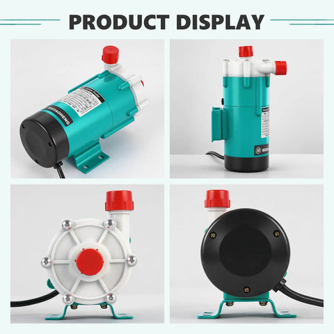 Built Tough Circulating Water Pump 507 GPH 110V Plug Magnetic Drive Workhorse Zero Drip Seal detailed product display views.